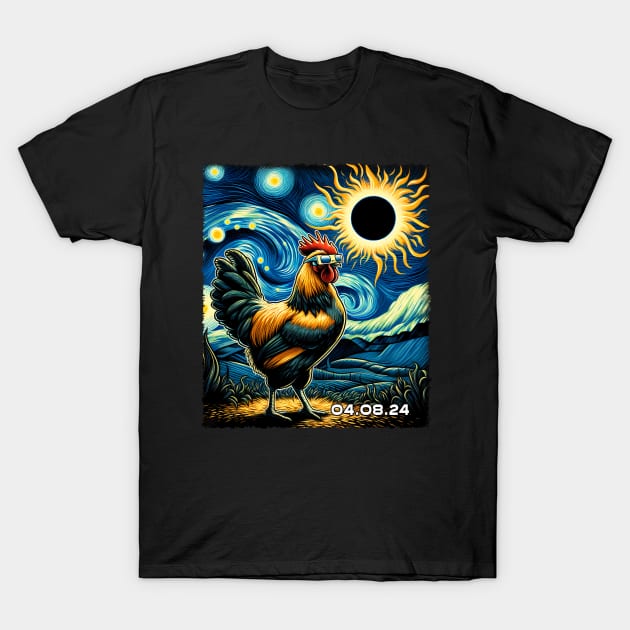 Chickens Eclipse Expedition: Quirky Tee for Farmyard Enthusiasts T-Shirt by ArtByJenX